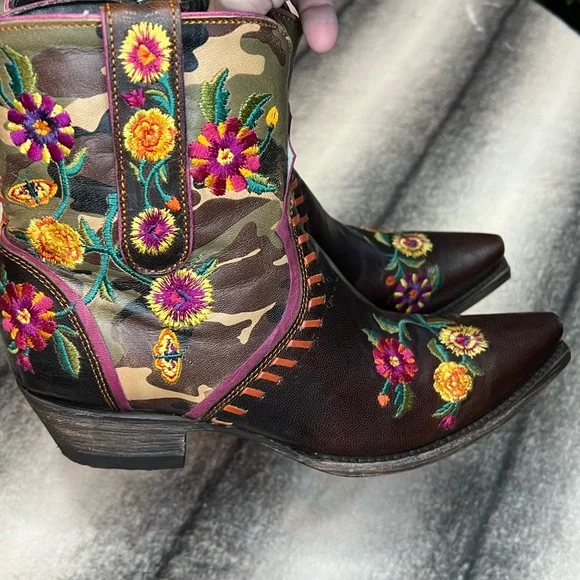 { Double D Ranch Old Gringo } Cosmic Camo Chocolate/Camouflage Western Boots - Picture 7 of 16